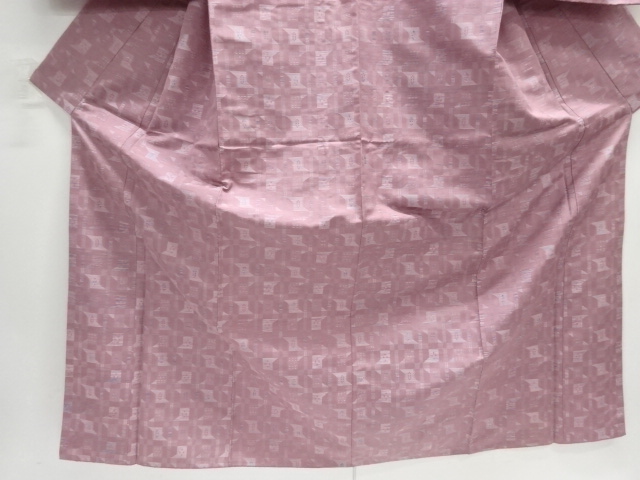  大正ロマン　幾何学模様織り出しお召着物